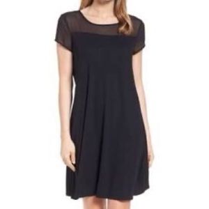 Vince Camuto black sheer top / short sleeve dress
